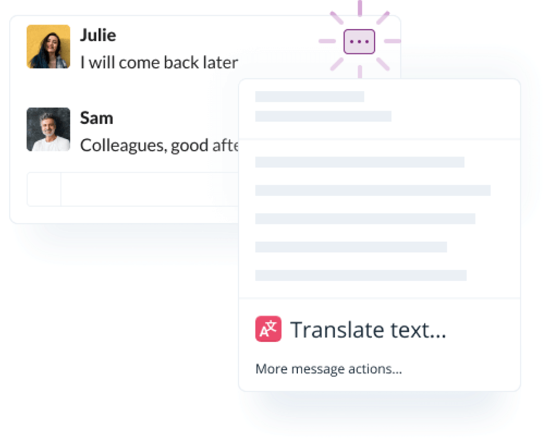 Translate teammate messages with a single 'click' 